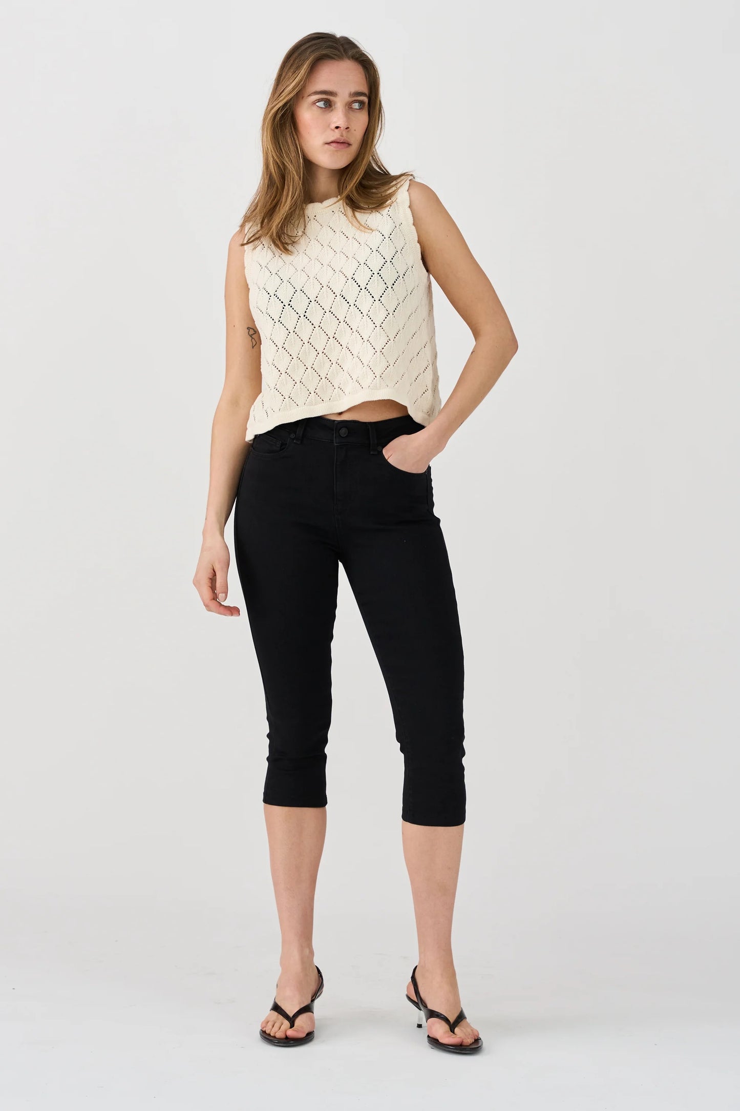 Alexa Capri Jeans Wash Cool Excellent Black