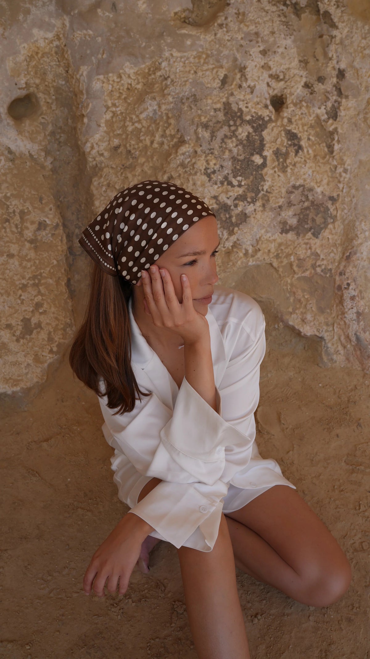 Polkadot Scarf Brun