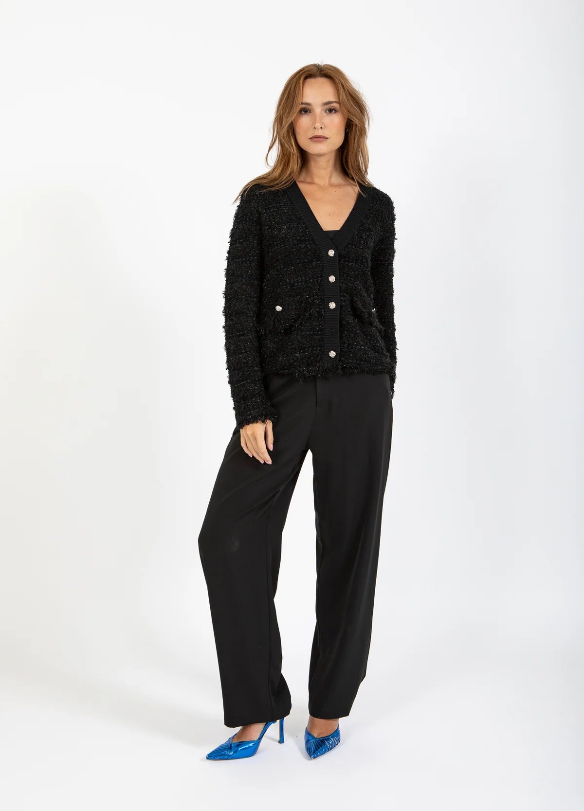 Boucle Stickad Cardigan