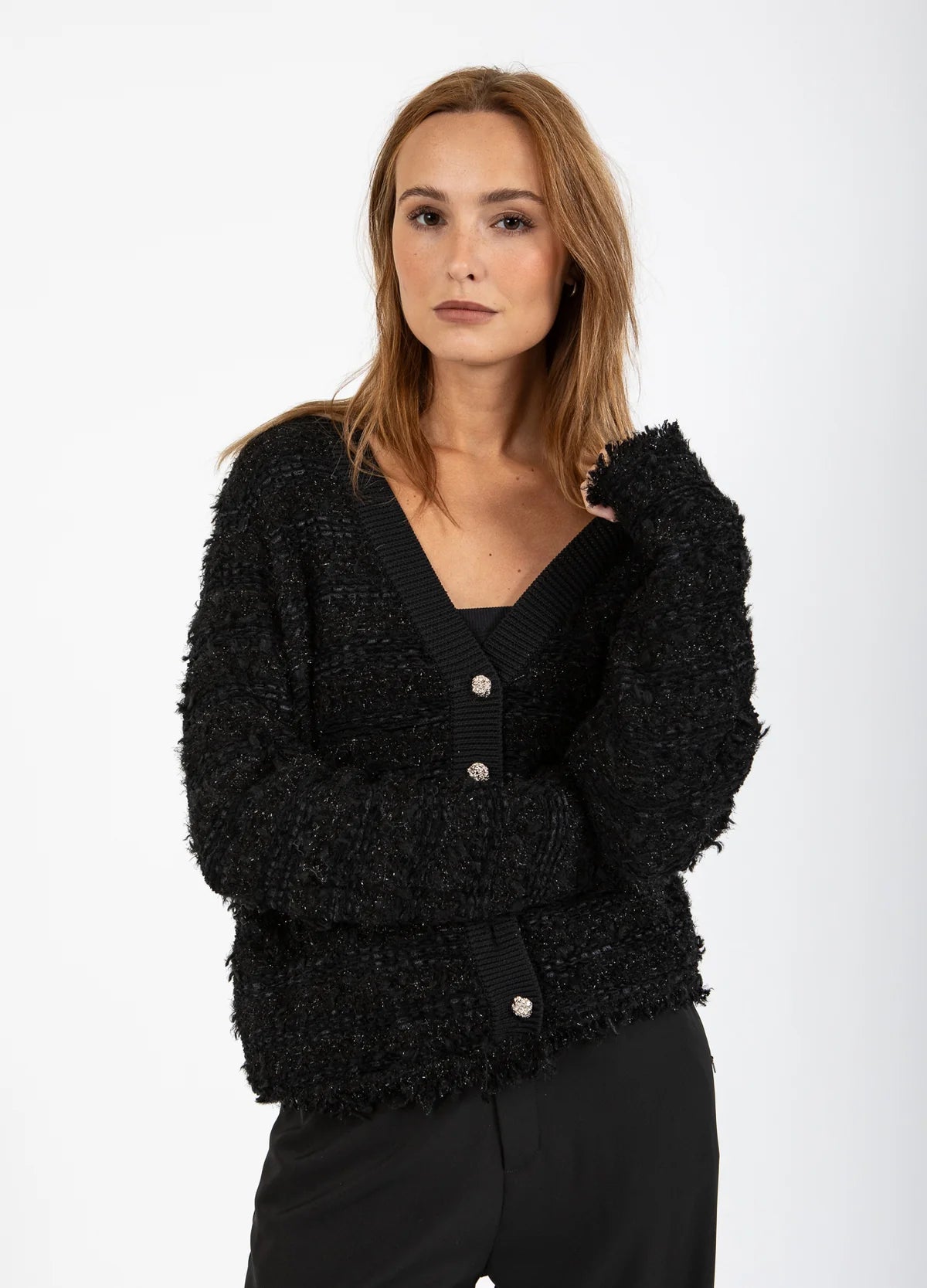 Boucle Stickad Cardigan