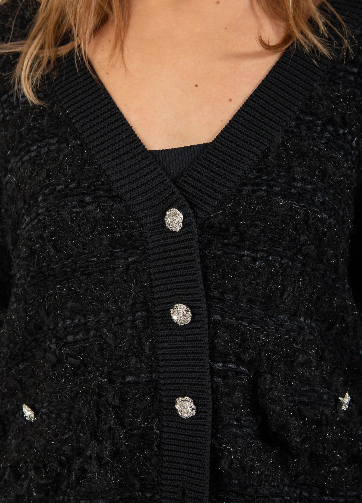 Boucle Stickad Cardigan