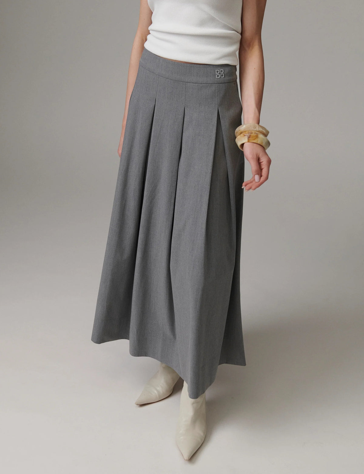 Chai Classic Gabardine Kjol Grå
