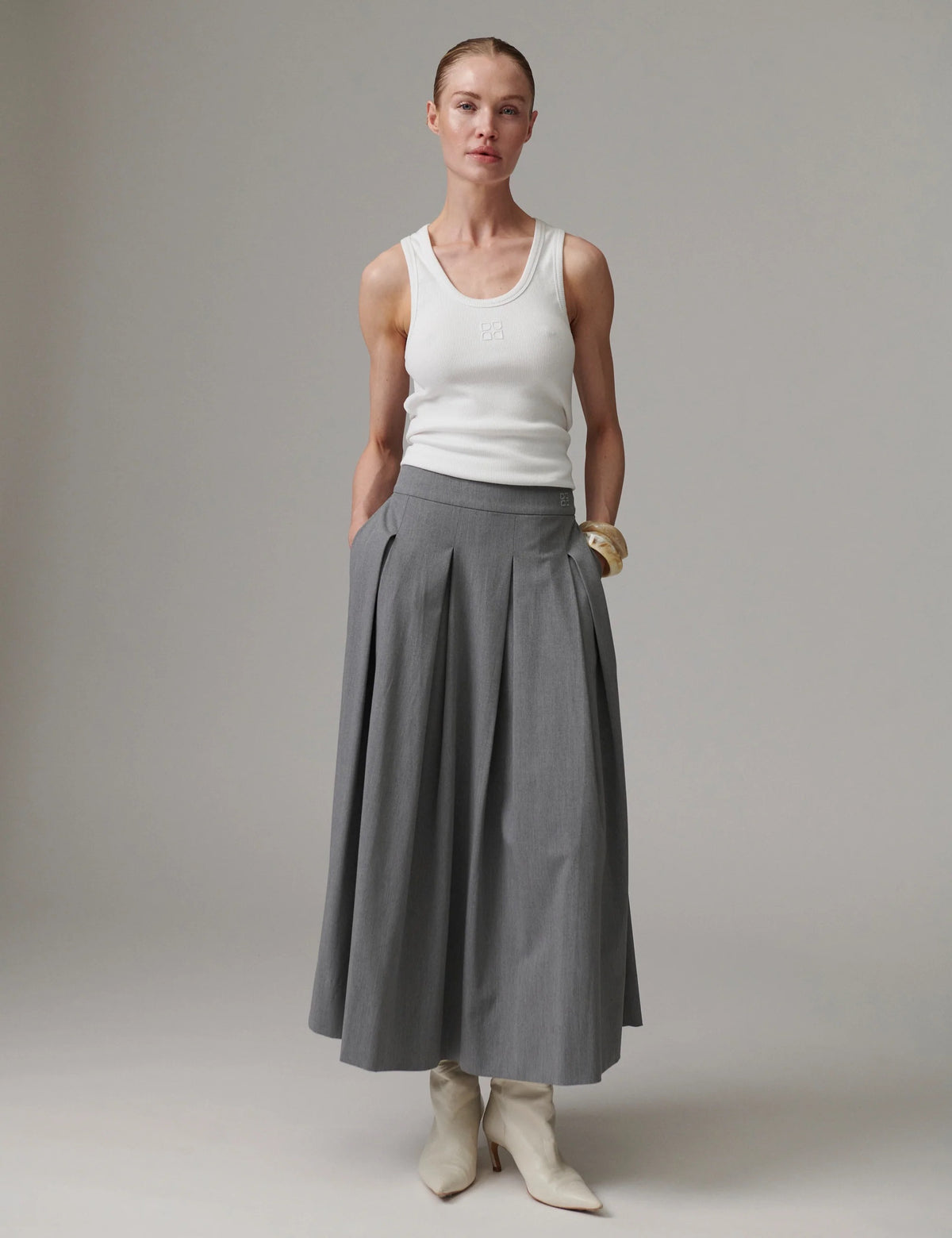 Chai Classic Gabardine Kjol Grå