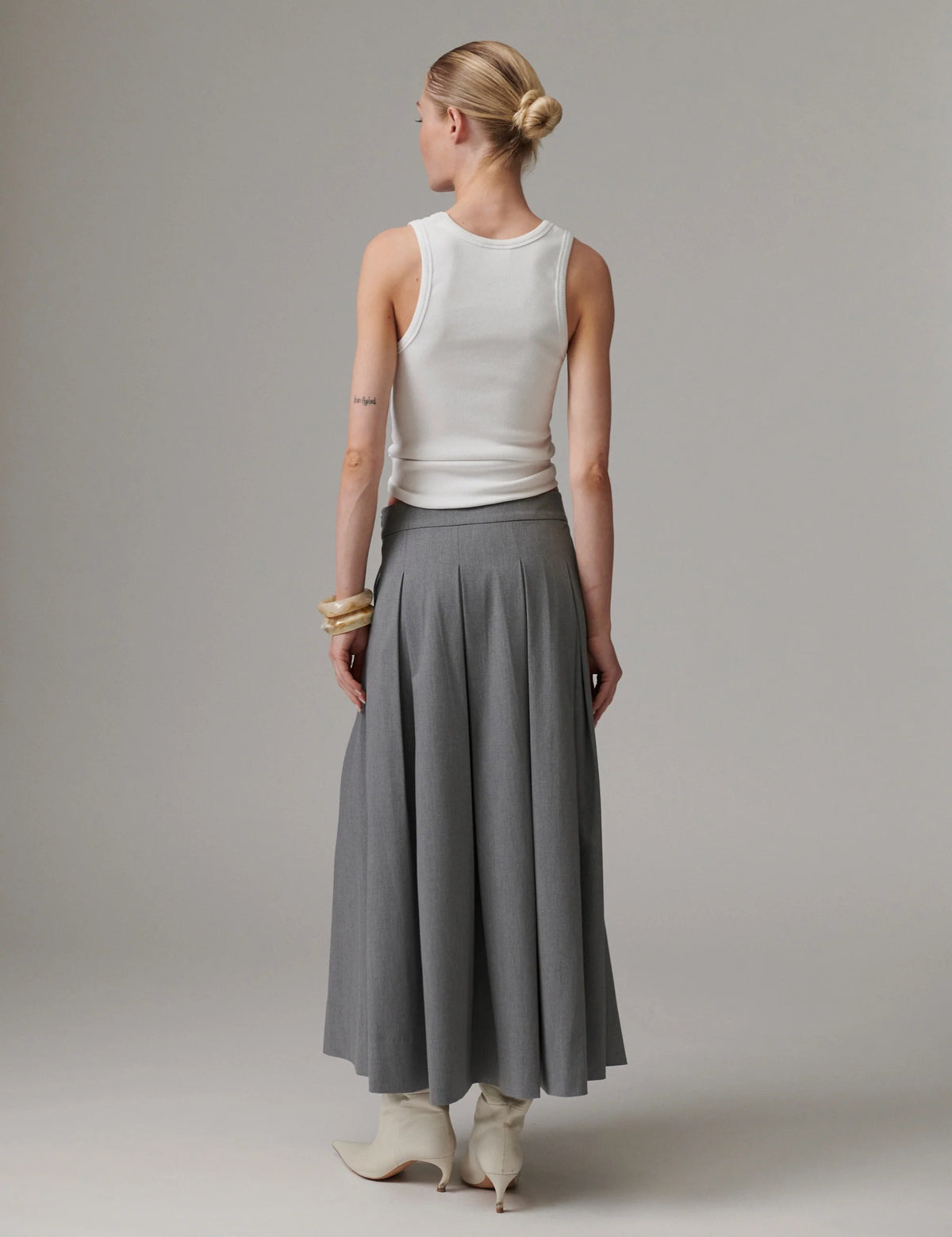 Chai Classic Gabardine Kjol Grå