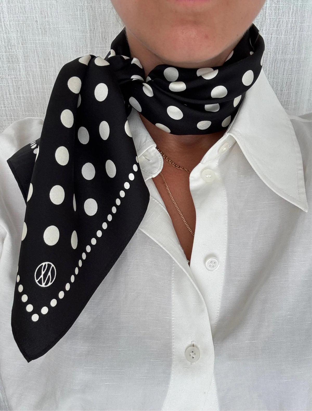 Polkadot Scarf Svart
