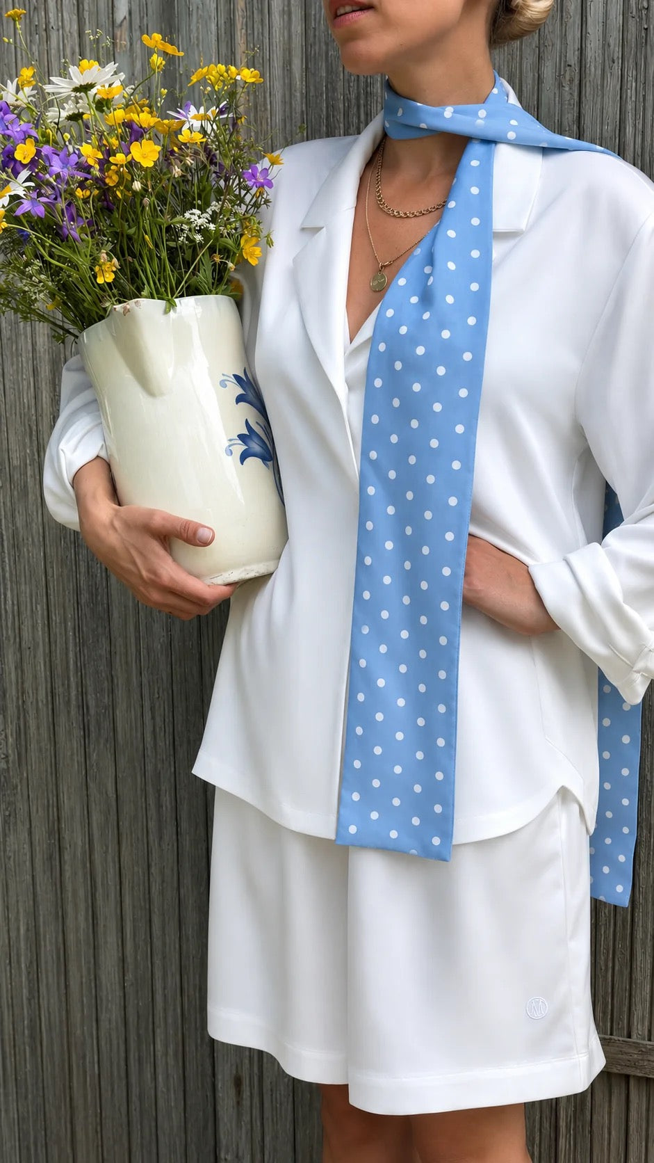 Satin Skjorta Vit