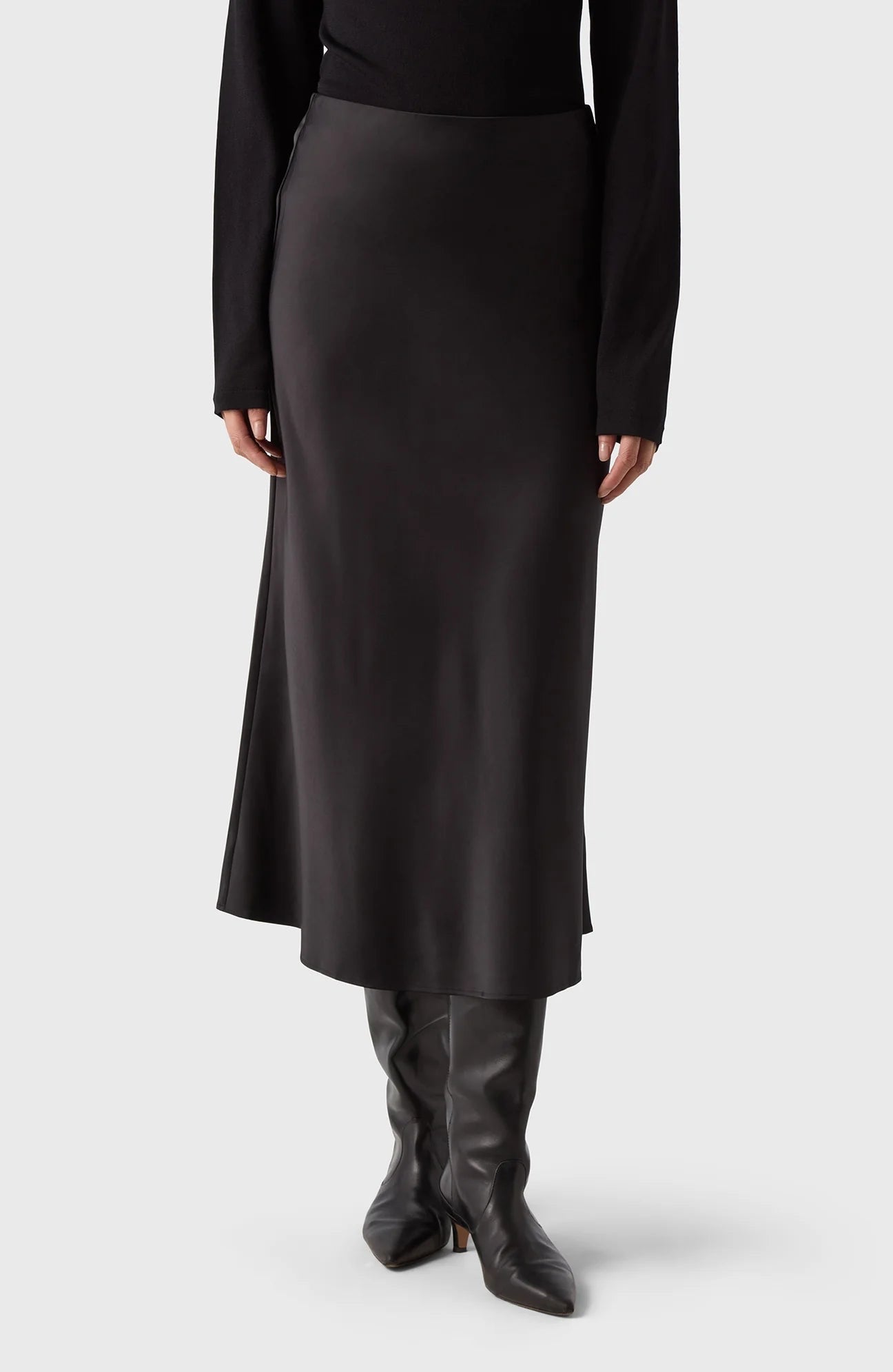 Ally Satin Kjol Svart