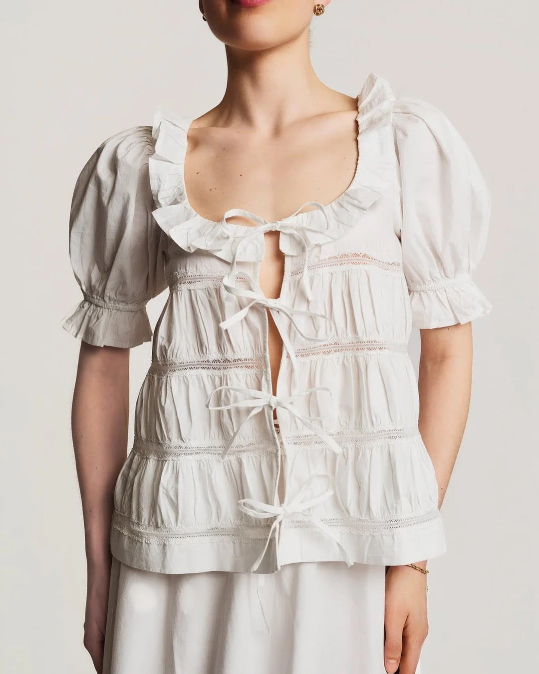 Poplin Bow Blus